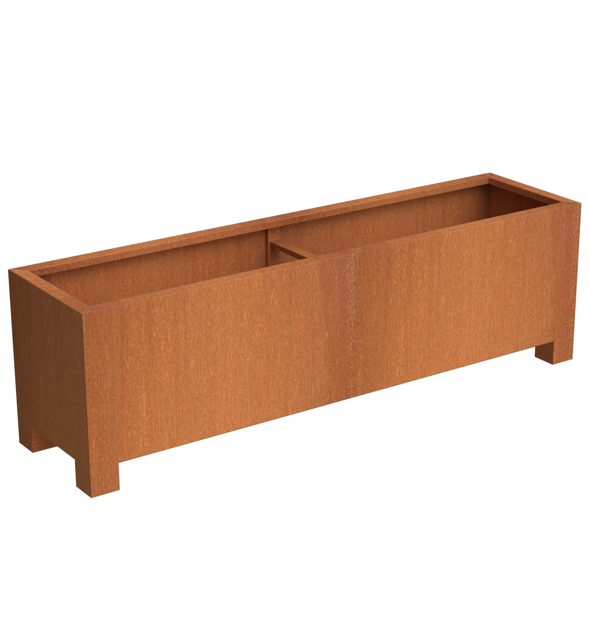 Plantekasse i cortenstål med 9 cm fødder - flere varianter