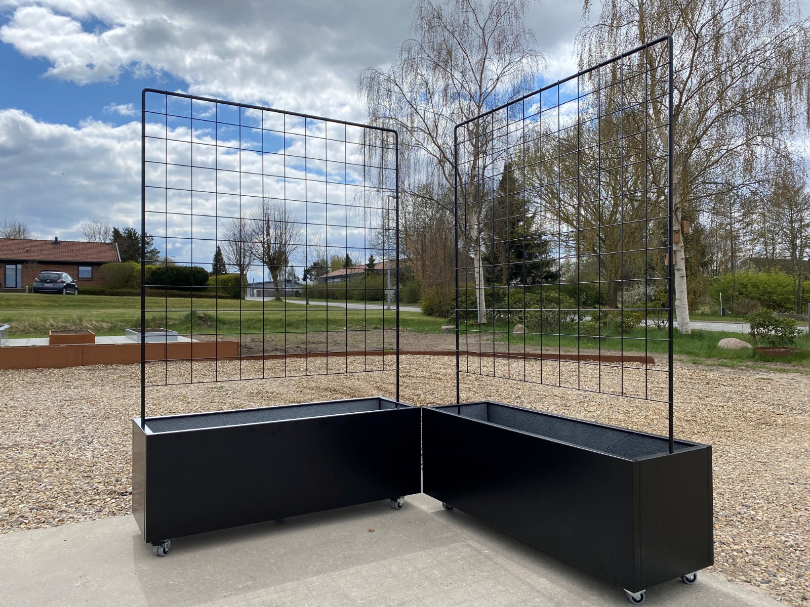 Sort plantekasse m/ espalier - 120 x 40 x 40 cm