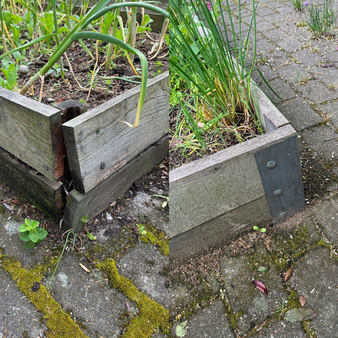 Hjørnebeslag til træhøjbed | 4 sæt