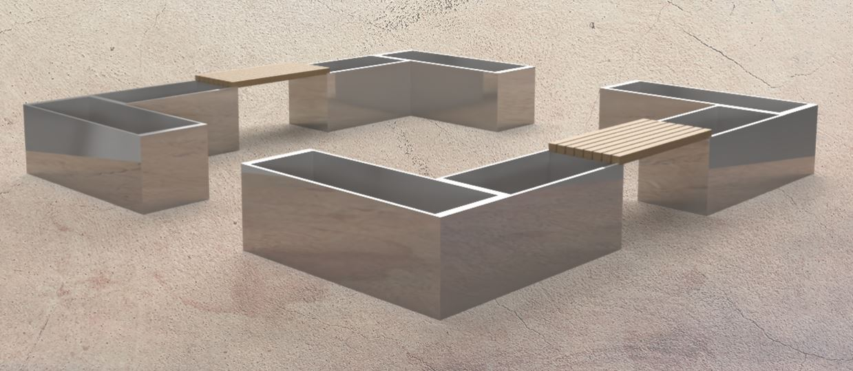 Urtehaven - Galvaniseret - "den lille gårdhave"-Uden bund