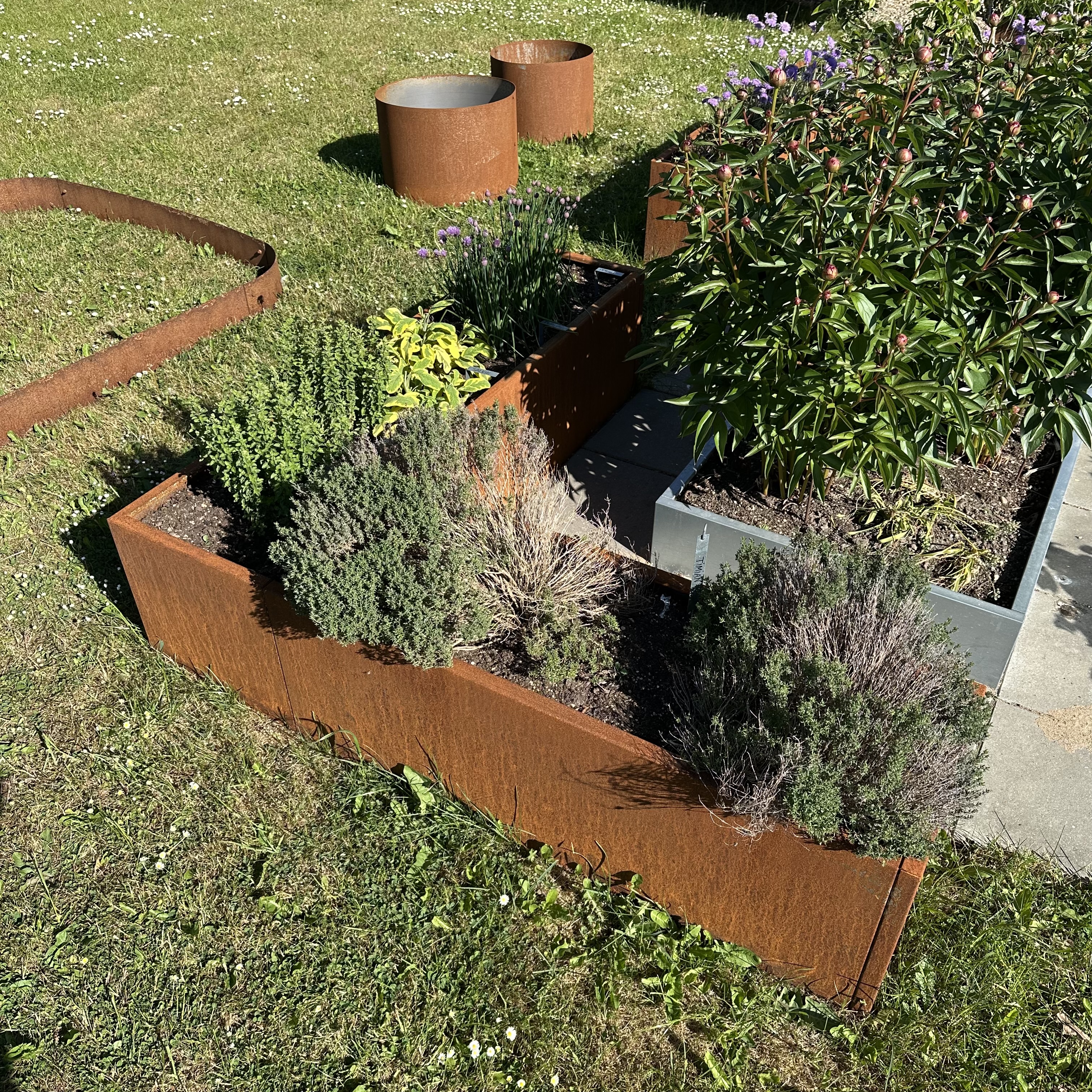 Sansehaven med spejlbassin natur/ rust. | Ø60