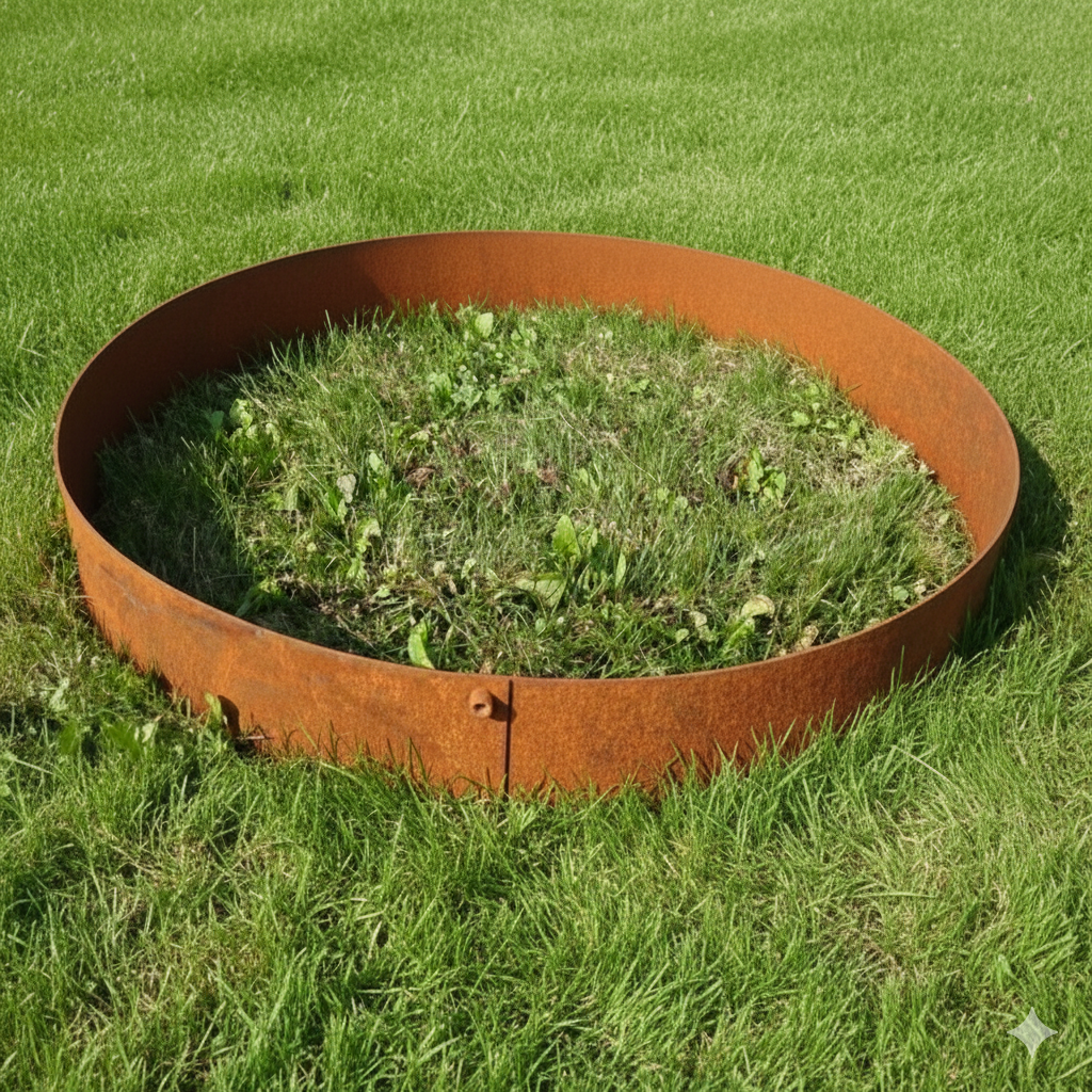 Rundt højbed Ø70, 10 cm høj | 2 mm cortenstål | Åben