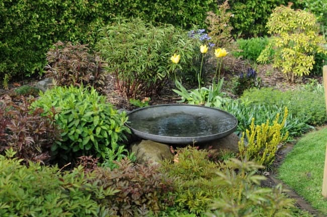 Rundt spejlbassin natur/ rust.-60 cm