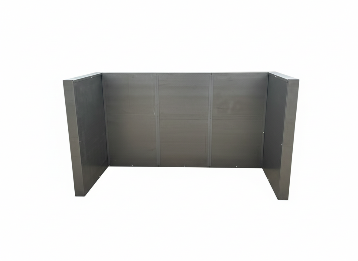 Skraldespandsskjuler i cortenstål | Med inderplade