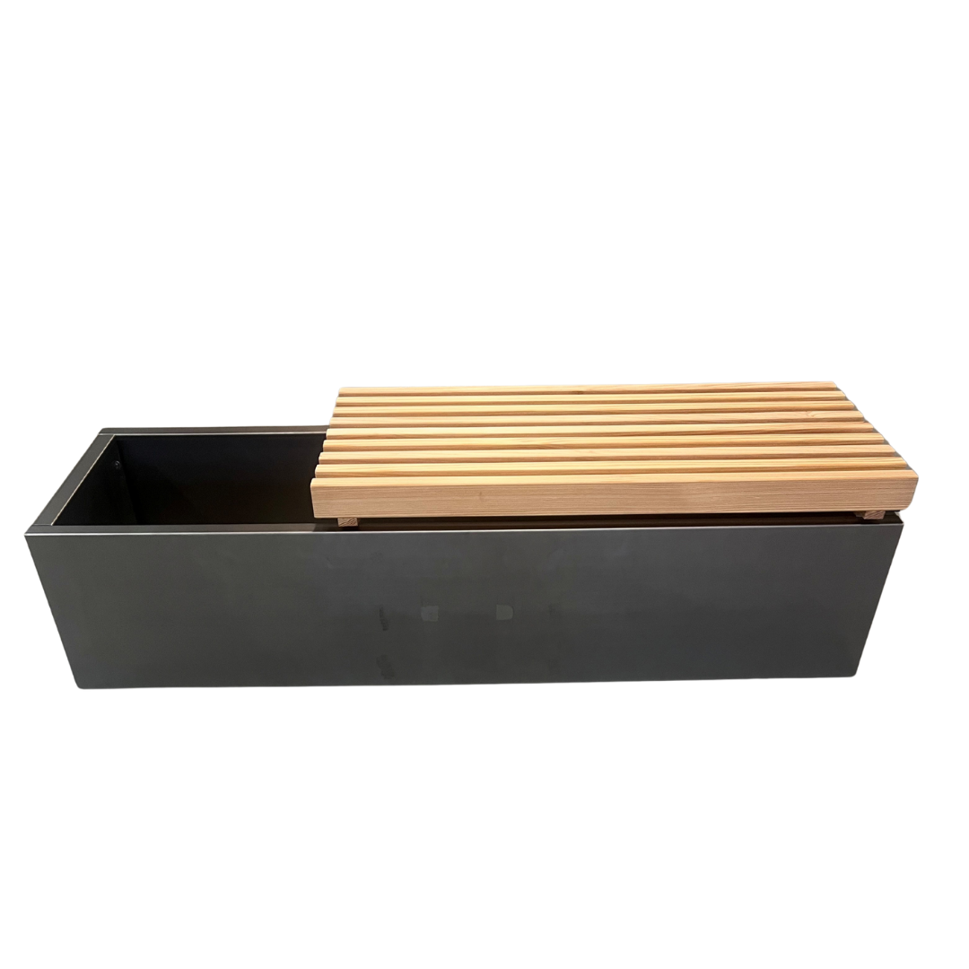 Højbed i jern med bænk | 120x40x25