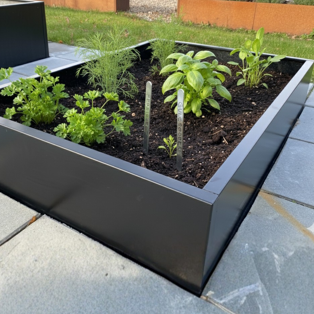 Højbed i sort | B40 H25 | Flere længder