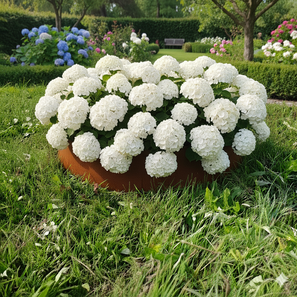 Rundt højbed Ø50, 10 cm høj | 2 mm cortenstål | Åben