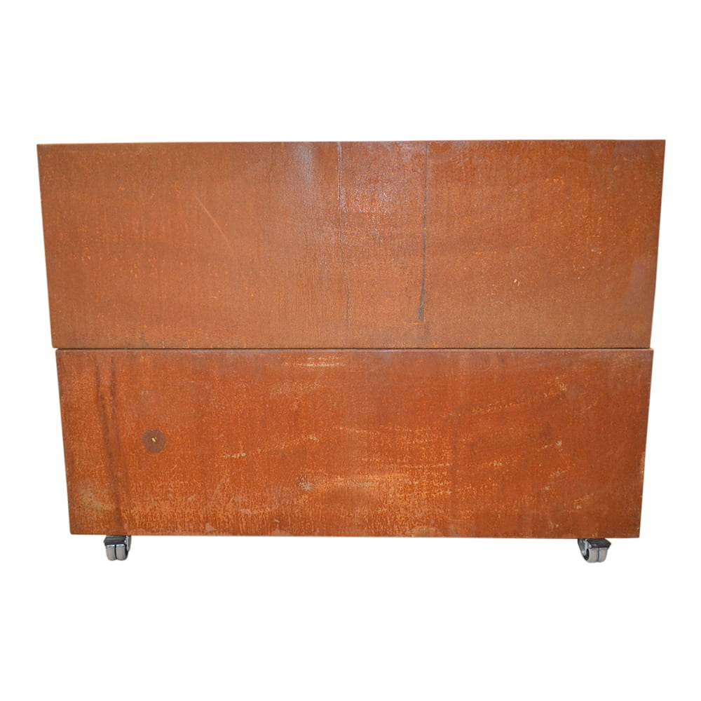 Dobbelt plantekasse i corten | 120 x 40 x 80 cm