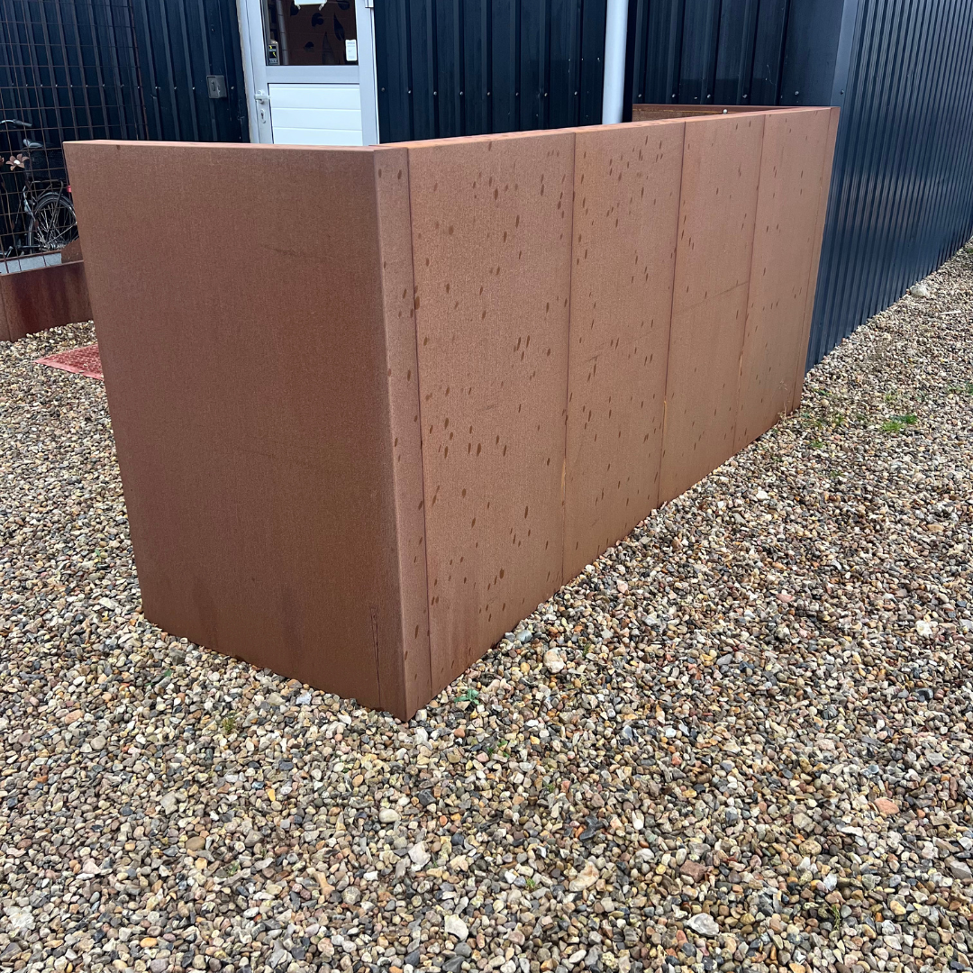 Skraldespandsskjuler i cortenstål | Uden inderplade