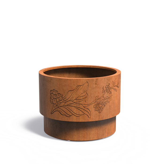 Plantekasse med plantemotiv - Corten