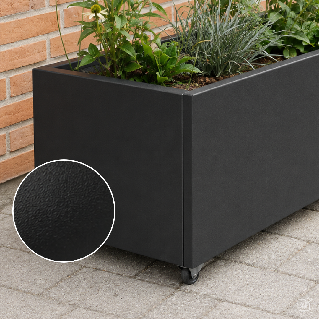 Plantekasse 40x40cm | Sort struktur | Flere længder