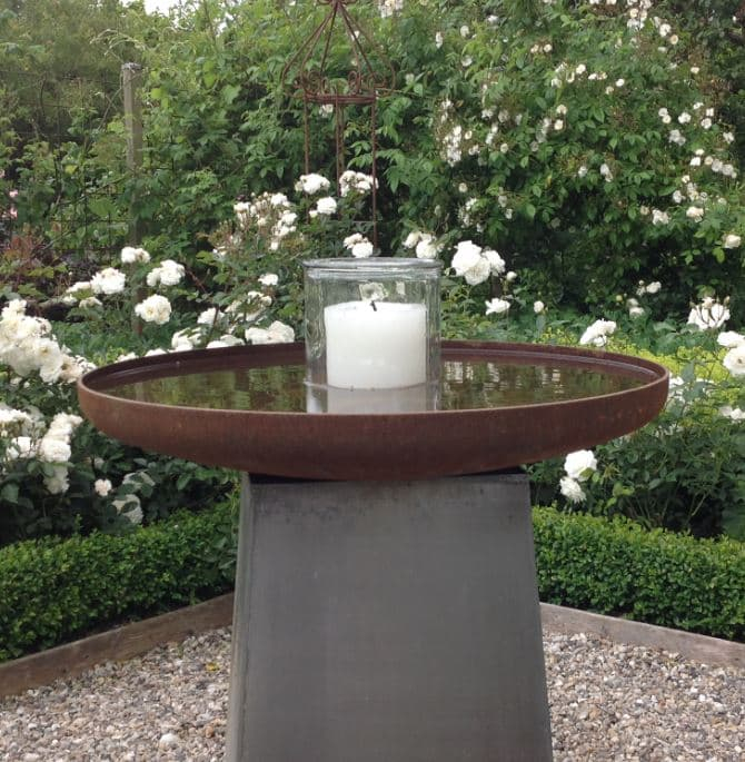 Rundt spejlbassin natur/ rust.-60 cm