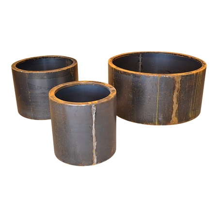 Cylinder formet plantekummer i corten