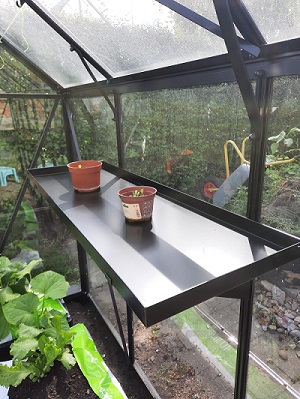 Sort aluminiumsbakke 150 x 30 cm