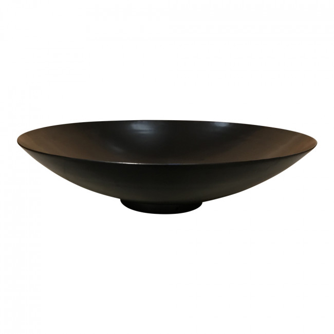 Sortlakeret spejlbassin med påsvejst fod | Ø60 cm