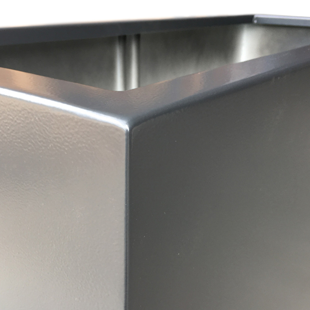 Plantekasse i aluminium med fødder - mørk antracit - flere varianter - 60 x 60 x 60 cm