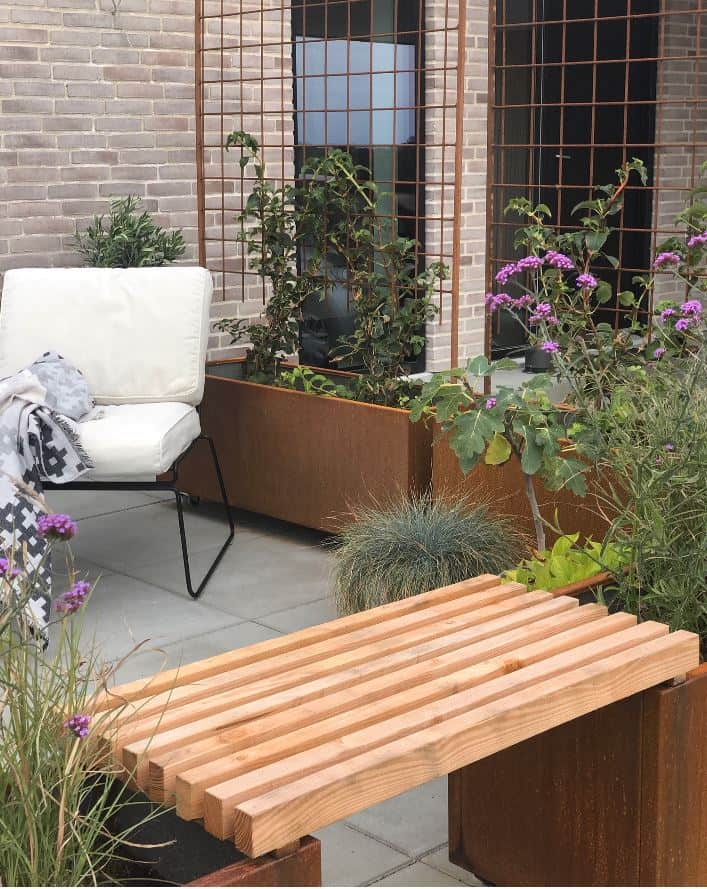 Plantekasse corten m/espalier 120 x 40 x 40 cm