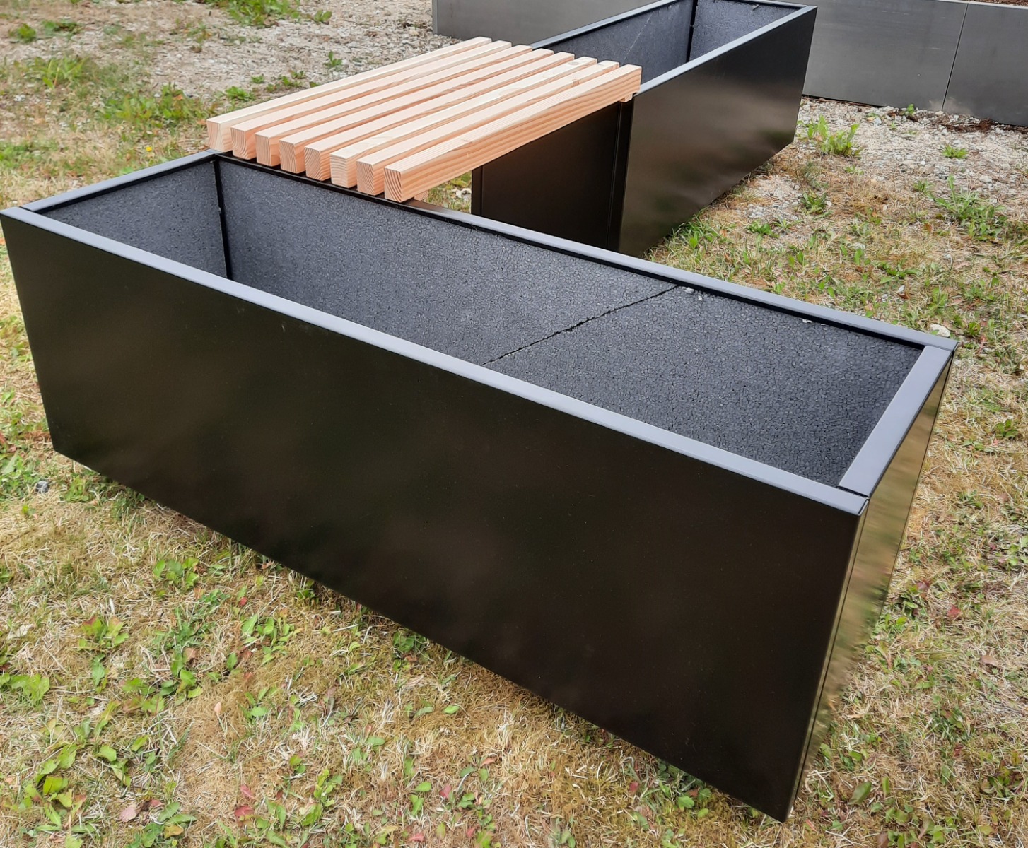 Sort plantekasse | 120 x 40 x 40 cm