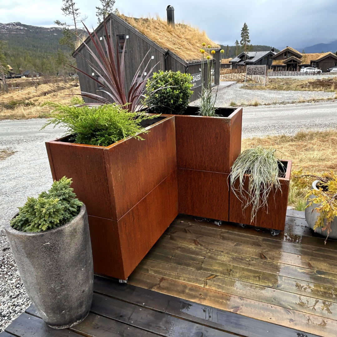 Plantekasse i cortenstål | 80 x 40 x 40 cm
