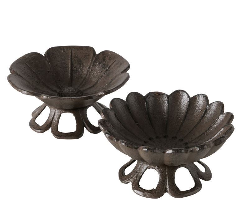 Fuglebad støbejern på fod | 2 forskellige i sættet