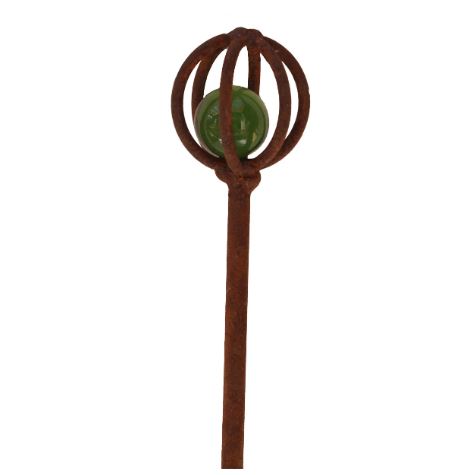 Dekoration med grøn glaskugle