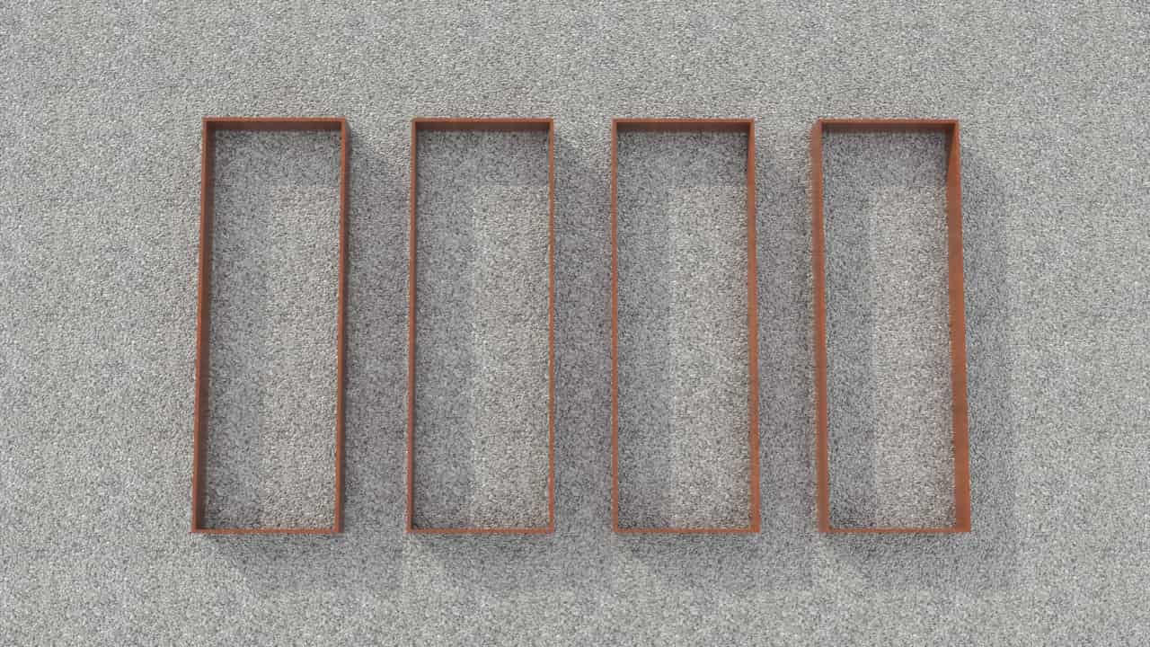 De 4 store højbede | Cortenstål