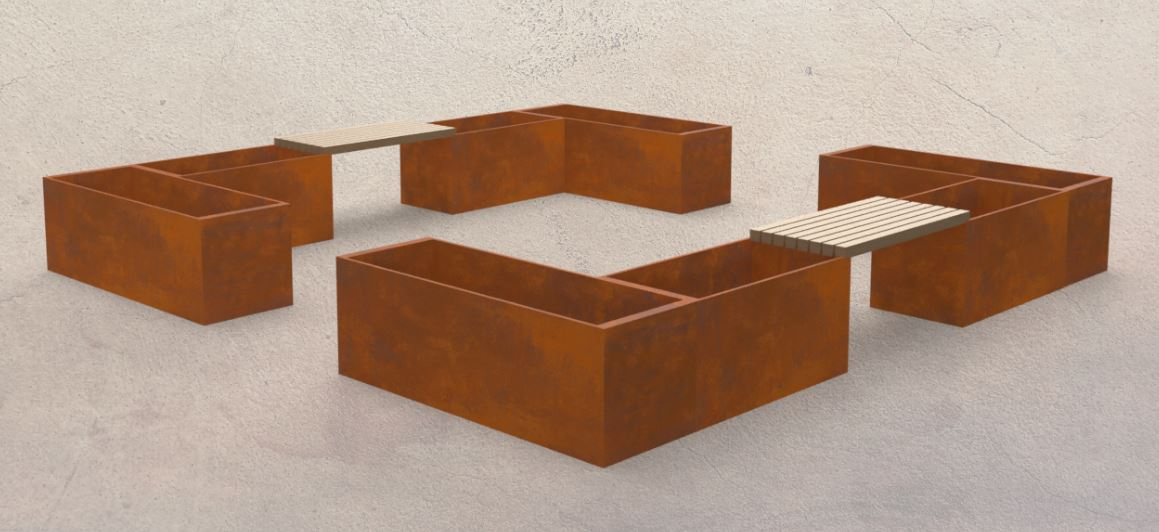 Urtehaven | Cortenstål | "Den lille gårdhave"