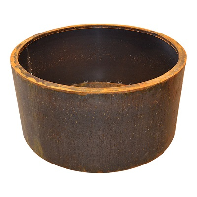 Cylinder formet plantekummer i corten