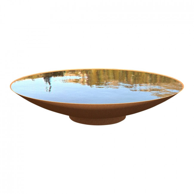 Sansehaven med spejlbassin i corten med påsvejst fod | Ø60