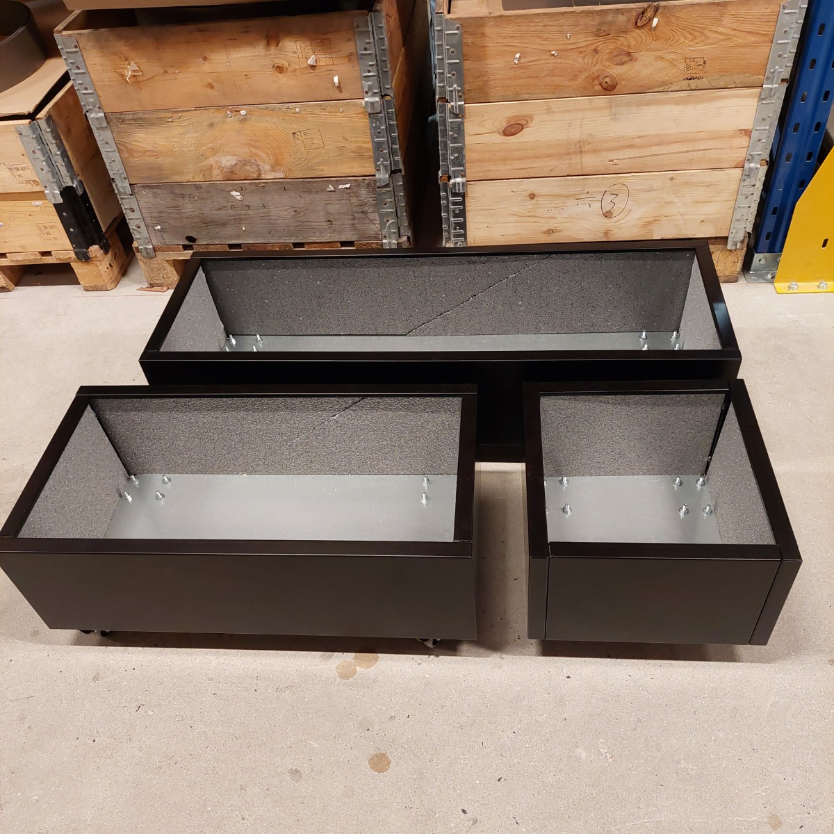 Sort plantekasse | 80 x 40 x 25 cm