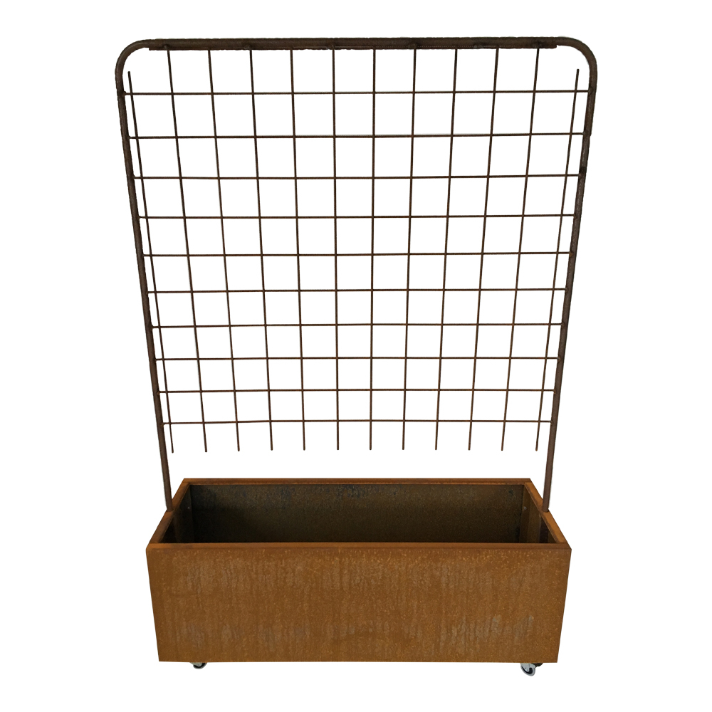 Plantekasse corten m/espalier 120 x 40 x 40 cm