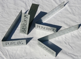 Planteskilt i L form - galvaniseret