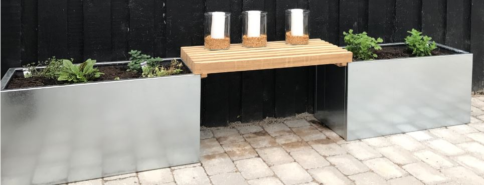 Plantekasse i galvaniseret stål - 80 x 40 x 40 cm