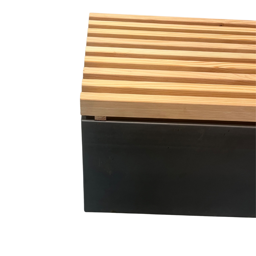 Højbed i corten med bænk | 80x40x40