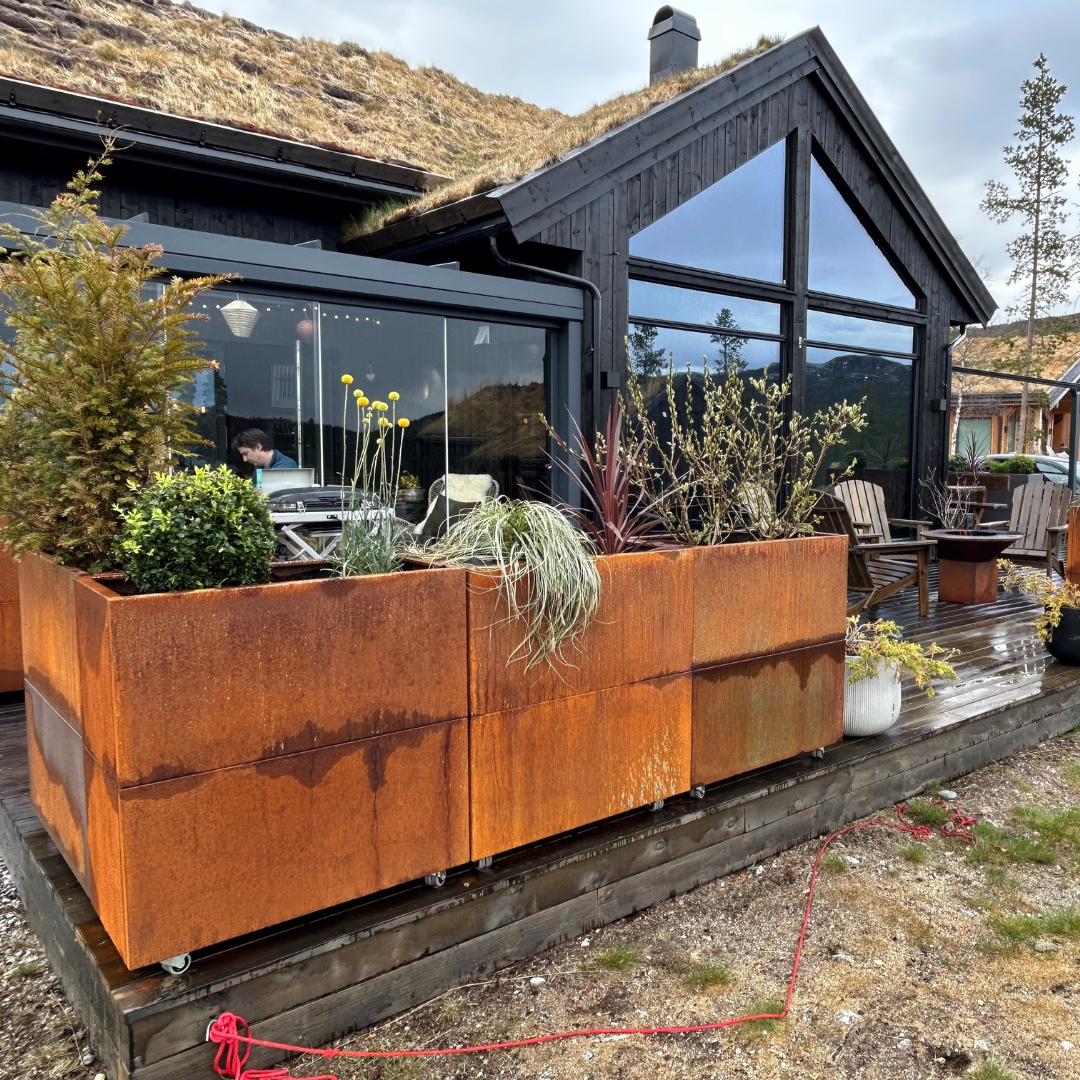 Plantekasse i cortenstål | 80 x 40 x 40 cm