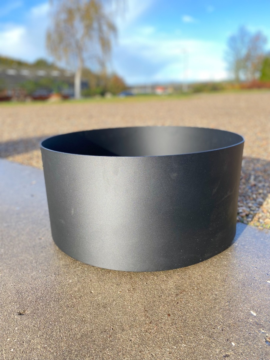 Rund plantekasse på hjul Ø95, sort