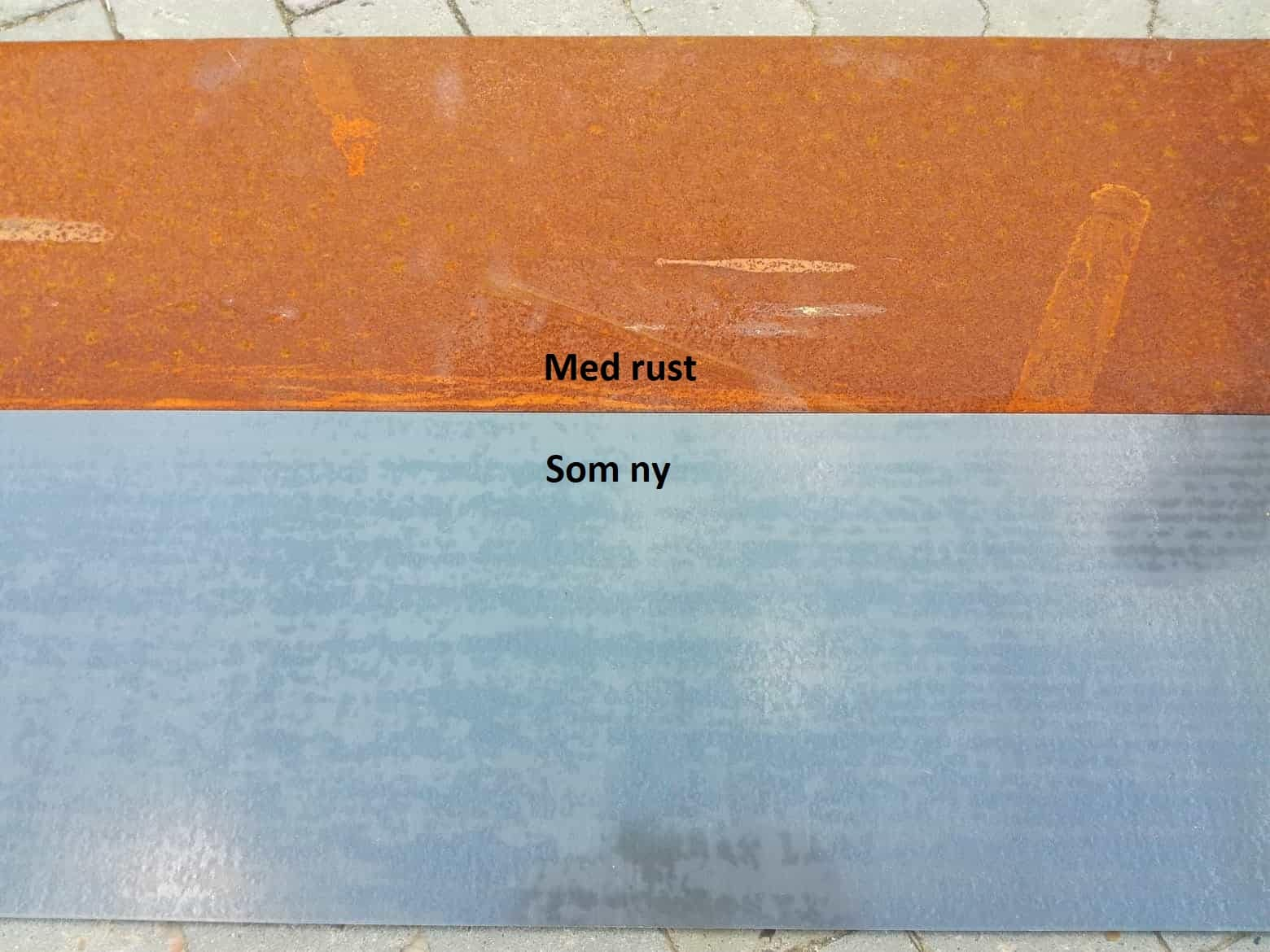 Græskant | Cortenstål 2 mm | H: 25, L: 120 med huller