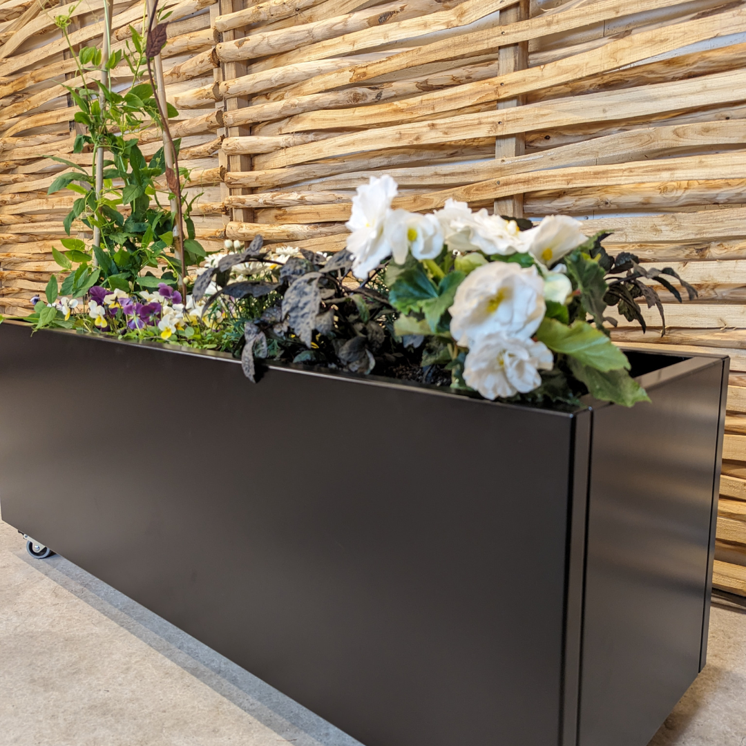 Sort plantekasse | 120 x 40 x 40 cm