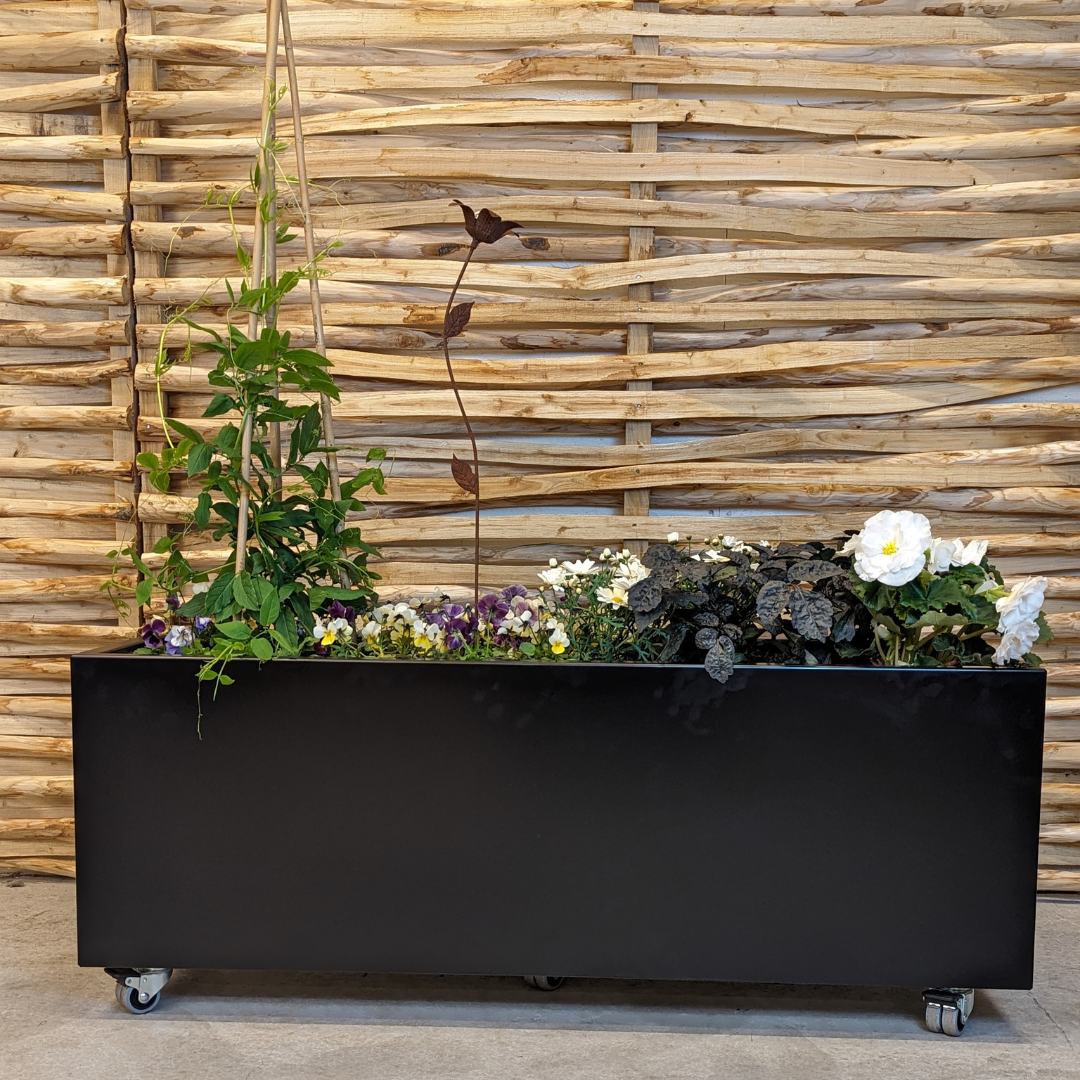 Sort plantekasse | 120 x 40 x 40 cm