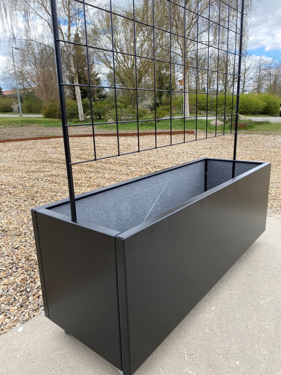Sort plantekasse m/ espalier - 120 x 40 x 40 cm