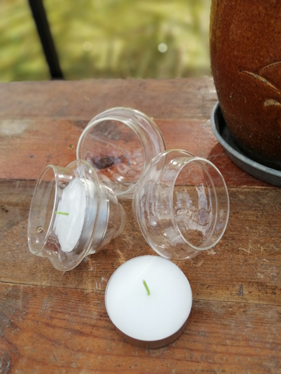 Flydeglas til fyrfadslys Ø4 cm