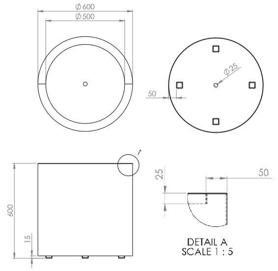Cylinder formet plantekummer i corten - Ø60 x H60 cm