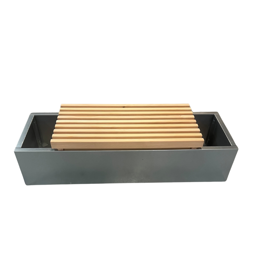 Højbed i galva med bænk | 120x40x25