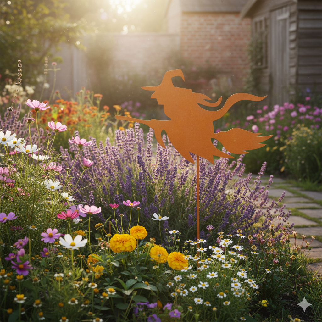 Figur i jern | Heks på kost