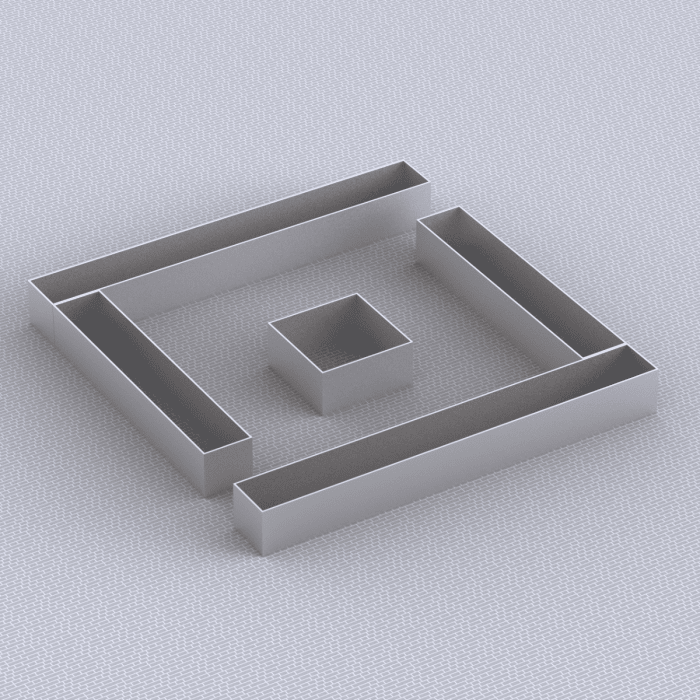 Nyttehaven - Galvaniseret/Sølv - Sæt af 5 højbede