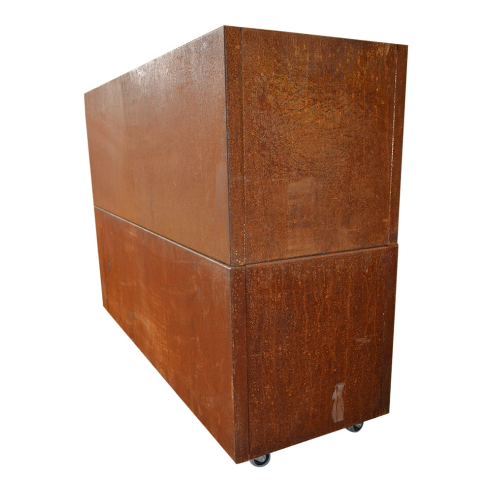 Dobbelt plantekasse i corten | 80 x 40 x 80 cm