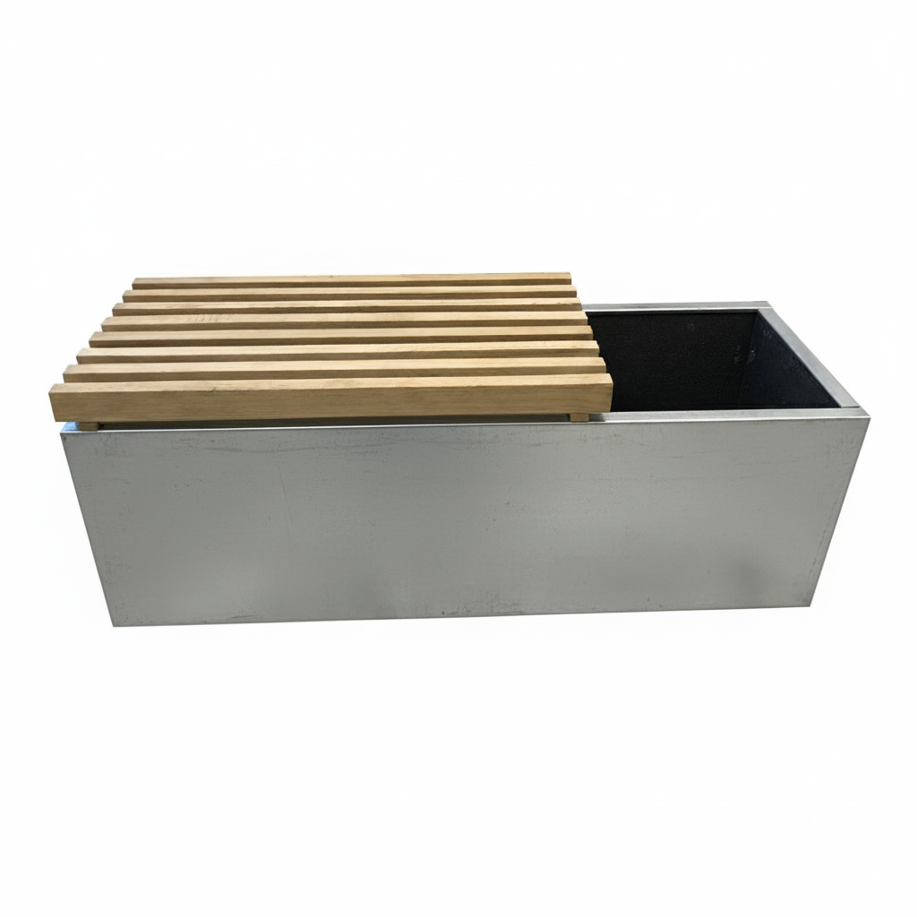 Højbed i galva med bænk | 120x40x40