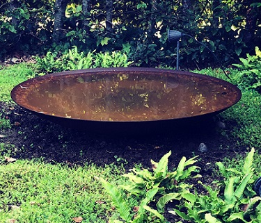 Spejlbassin i corten inkl. fod - Ø100