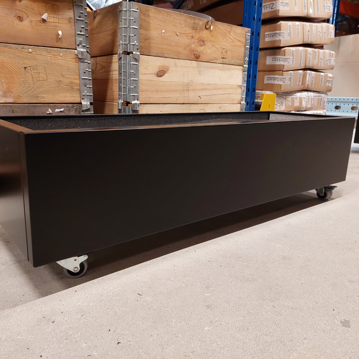 Sort plantekasse | 120 x 40 x 25 cm