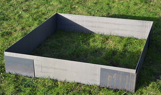 Græskant | Jern 1,25 mm | H: 25 cm, L: 120 cm med huller